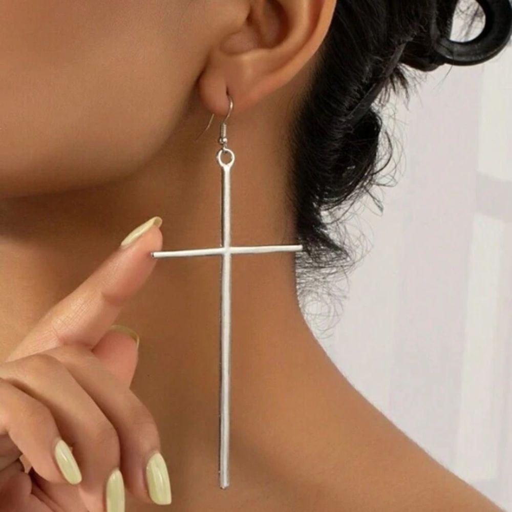 3for$20 NEW silver color cross earring pair